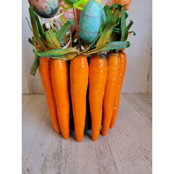 Styrofoam Easter carrot centerpiece rabbit egg glitter vintage unique decor - Picture 5 of 13
